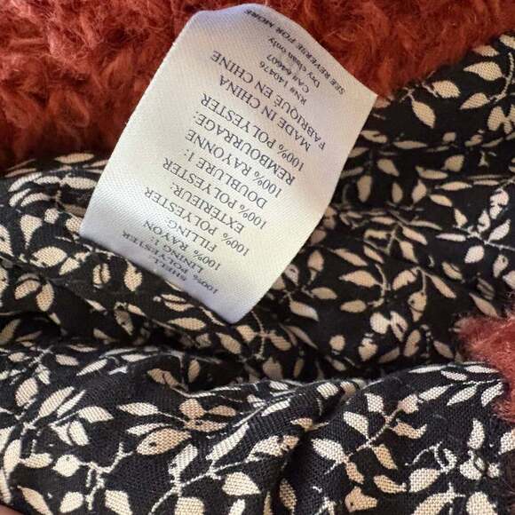 Faherty Rust Sherpa Teddy Jacket Button Front Fleece Coat Size Large MSRP$349 - Picture 5 of 10